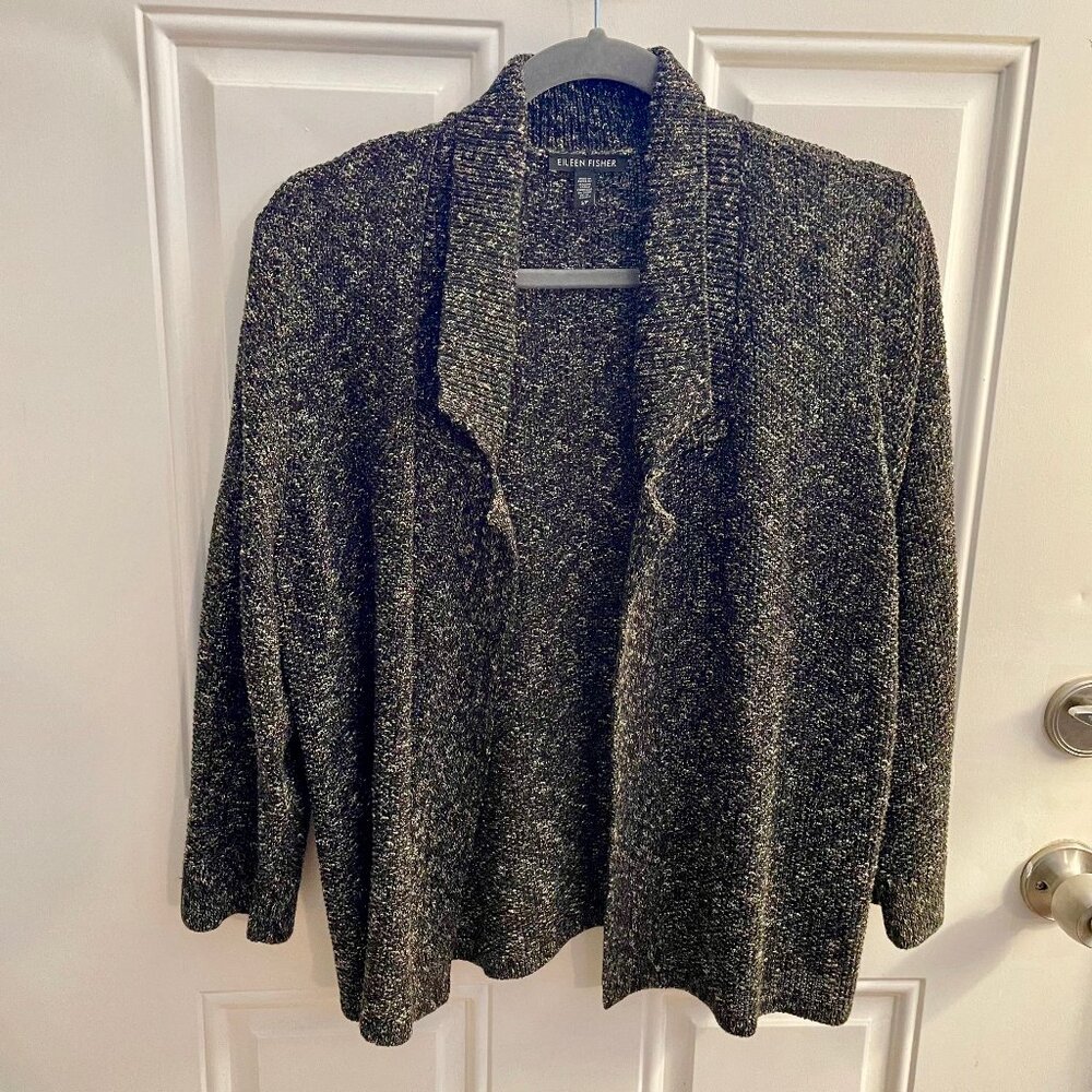 Eileen Fisher Marled Open Cardigan size M